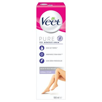 Veet Pure 100 ml Normal Ciltler için Bacak ve Vücut Bölgesi Tüy Dökücü Krem