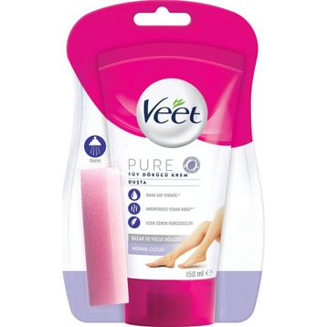Veet Pure Duşta Normal Ciltler 3x150 ml Tüy Dökücü Krem