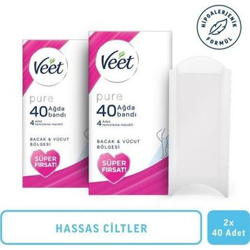 Veet Pure Hassas Ciltler 2x40 Ağda Bandı