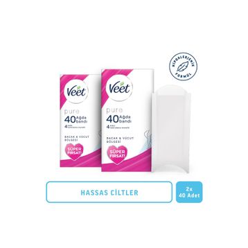 Veet Pure Hassas Ciltler 2x40 Ağda Bandı
