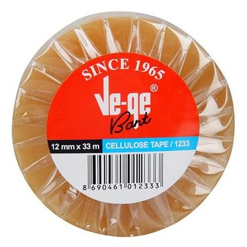 Vege 12 mm 33 m Mavi Şerit Cellulose Bant