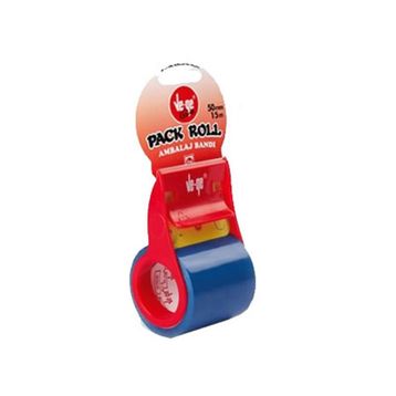 Vege 50 mm 15 m Packroll Mavi Sarı Şeffaf Bant
