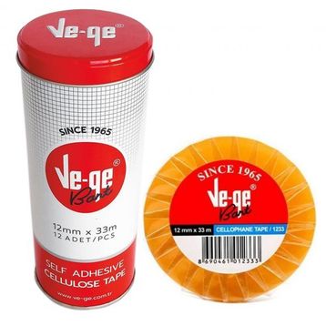Vege Selefon 12 mm x33 mt Mavi Şerit Bant