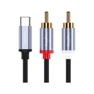 Veggieg 1.5 mt USB Type-C to 2 RCA Ses Kablosu