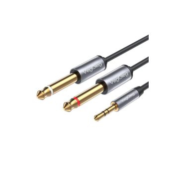 Veggieg 1.8 mt 3.5 mm to 6.35 mm 2 Mono Amfi Enstrüman AUX Ses Kablosu