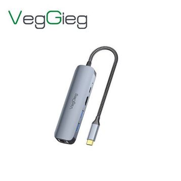 Veggieg 100W Type-C PD 5 Portlu 4K 60 Hz HDMI Gigabit Ethernet USB 3.0 Çoklayıcı Hub
