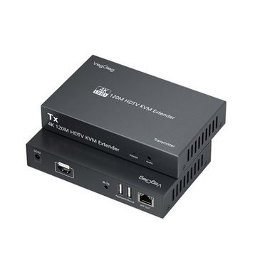 Veggieg 120 mt 4K 30 Hz HDMI KVM Extender Cat5E ve Cat6 HDMI Menzil Genişletici Uzatıcı
