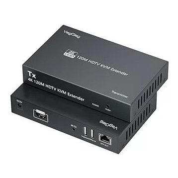 Veggieg 120 mt 4K 30 Hz HDMI KVM Extender Cat5E ve Cat6 HDMI Menzil Genişletici Uzatıcı