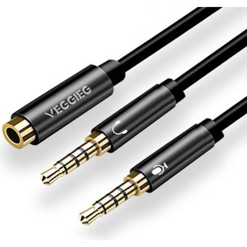 Veggieg 3.5 mm Kulaklık ve Mikrofon Ayırıcı Y Kablo