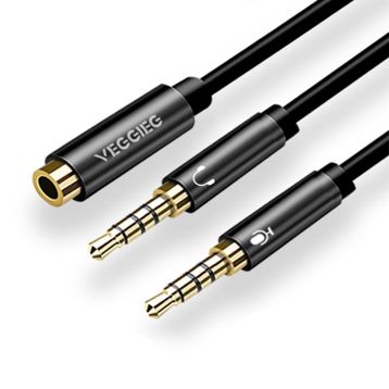 Veggieg 3.5 mm Kulaklık ve Mikrofon Ayırıcı Y Kablo