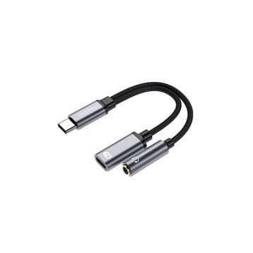 Veggieg 3.5 mm Type-C to Kulaklık ve Type-C Şarj Dönüştürücü Adaptör