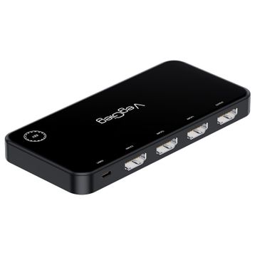 Veggieg 4K HDMI 3 Giriş 1 Çıkış Kumandalı Siyah Görüntü Seçici Switch