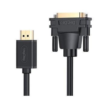 Veggieg DVI 24+1 to 2K 1.5 mt Dönüştürücü Monitör HDMI Kablo