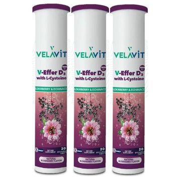 Velavit V-Effer D3 with L-Cysteine 20 Efervesan Tablet
