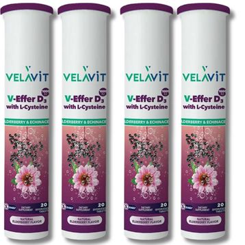 Velavit V-Effer D3 with L-Cysteine 20 Efervesan Tablet
