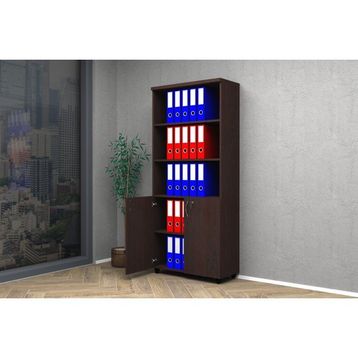 Vena Yarım Kapaklı 185 cm Wenge Dosya Dolabı