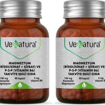Venatura Magnezyum Bisglisinat Sitrat P-5-P Vitamin B6 2x60 Kapsül