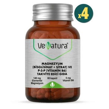 Venatura Magnezyum Bisglisinat Sitrat P5P Vitamin B6 60 Kapsül