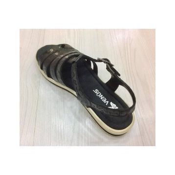 Venüs 1819405 Kadın Deri Anatomik Lazer Kesim Siyah Sandalet