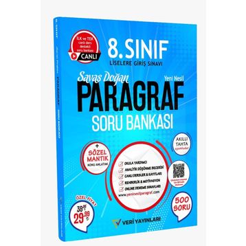 Veri Yayınları - 8.Sınıf Paragraf Yeni Nesil Soru Bankası