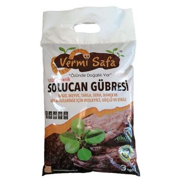 Vermisafa %100 Doğal Organik 3 kg Katı Solucan Gübresi