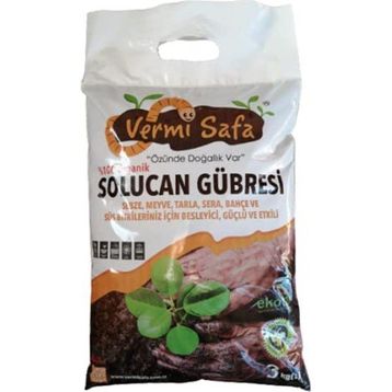 Vermisafa %100 Doğal Organik 3 kg Katı Solucan Gübresi