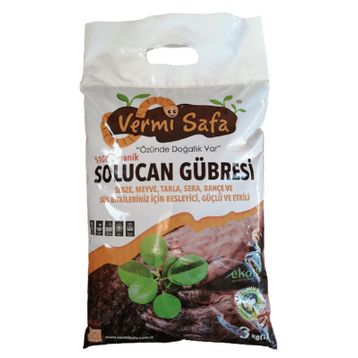 Vermisafa %100 Doğal Organik 3 kg Katı Solucan Gübresi