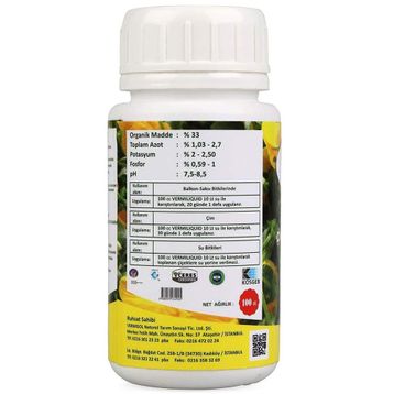 Vermisol Sıvı Solucan Gübresi 1 Litre
