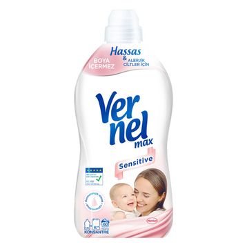 Vernel Max 1440 ml 60 Yıkama Sensitive Konsantre Çamaşır Yumuşatıcısı