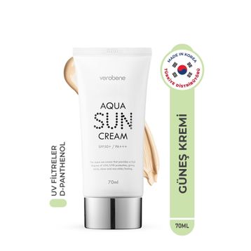 Verobene Aqua Sun Cream Su Bazlı Nemlendirici SPF50+ PA+++ Kore 70 ml Güneş Kremi