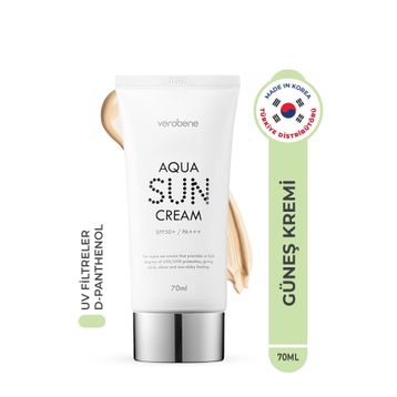 Verobene Aqua Sun Cream Su Bazlı Nemlendirici SPF50+ PA+++ Kore 70 ml Güneş Kremi