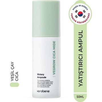 Verobene Vegrow Cica Mide Watery Ampoule Nemlendirici Onarıcı Kore 50 ml Ampul