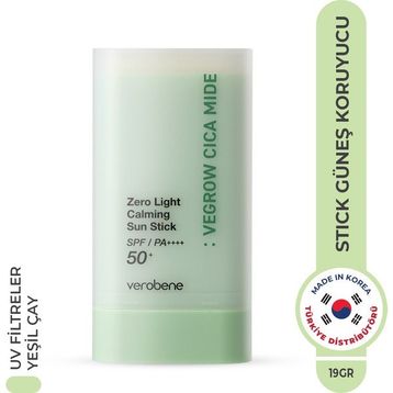 Verobene Vegrow Cica Mide Zero Light Sun Vegan Kore 19 gr SPF50 Yüksek Koruma Güneş Koruyucu Stick