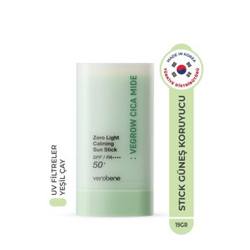 Verobene Vegrow Cica Mide Zero Light Sun Vegan Kore 19 gr SPF50 Yüksek Koruma Güneş Koruyucu Stick