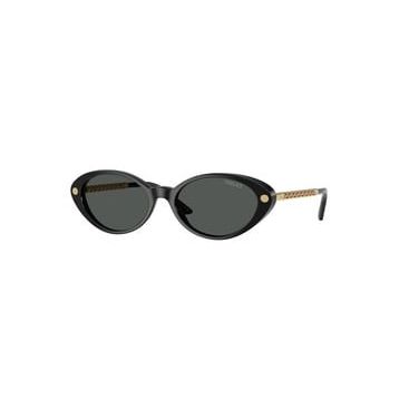 Versace VE 4469 GB187 54 Oval Siyah Kombine Kadın Güneş Gözlüğü