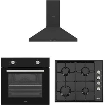 Vestel AF 4661 YS - AO 6004 YS DG - AD 60030 S Siyah 3'lü Ankastre Set