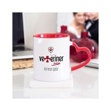 Veteriner Hekim Kalpli Kırmızı Kupa Bardak