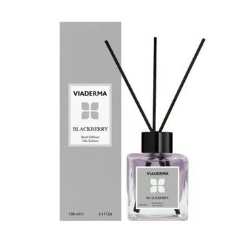 Viaderma 100 ml Kare Şişe Böğürtlen Esansı Bambu Çubuklu Oda Kokusu