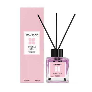 Viaderma 100 ml Kare Şişe BubbleGum Esansı Bambu Çubuklu Oda Kokusu