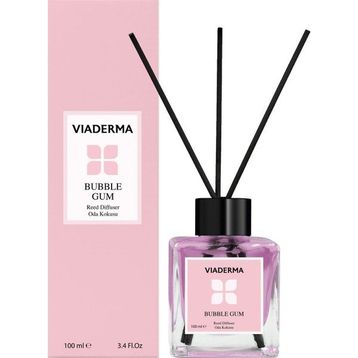 Viaderma 100 ml Kare Şişe BubbleGum Esansı Bambu Çubuklu Oda Kokusu