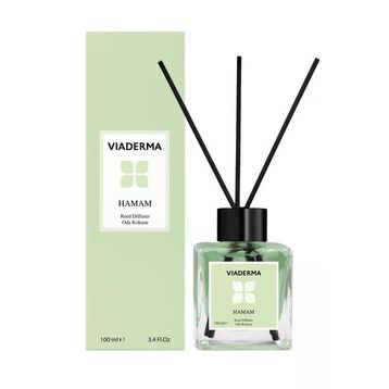 Viaderma 100 ml Kare Şişe Hamam Esansı Bambu Çubuklu Oda Kokusu