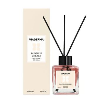 Viaderma 100 ml Kare Şişe Japon Kiraz Esası Bambu Çubuklu Oda Kokusu