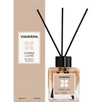 Viaderma 100 ml Kare Şişe Kahve Esansı Bambu Çubuklu Oda Kokusu