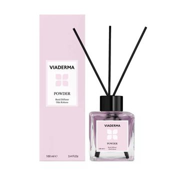 Viaderma 100 ml Kare Şişe Pudra Esas Bambu Çubuklu Oda Kokusu