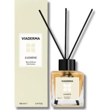 Viaderma 100 ml Kare Şişe Yasemin Esansı Bambu Çubuklu Oda Kokusu