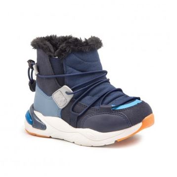 Vicco 21K.368 Lacivert Renk Kürklü Bilek Boy Kalın Taban Unisex Çocuk Botu