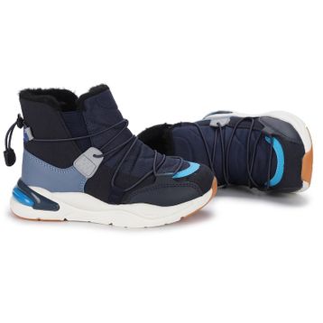 Vicco 21K.368 Lacivert Renk Kürklü Bilek Boy Kalın Taban Unisex Çocuk Botu