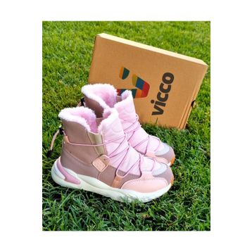 Vicco 21K.368 Pudra Renk Kürklü Bilek Boy Kalın Taban Unisex Çocuk Botu
