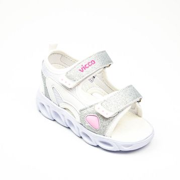 Vicco 332.P21Y.189 Roy Beyaz Işıklı Kız Çocuk Sandalet