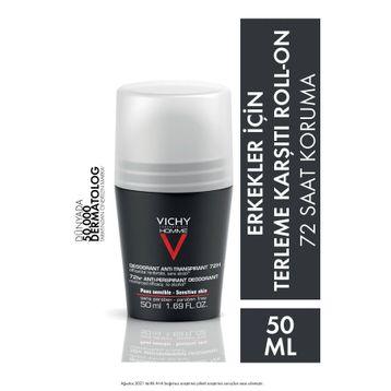 Vichy Homme 50 ml Erkekler İçin Terleme Karşıtı Roll-On Deodorant